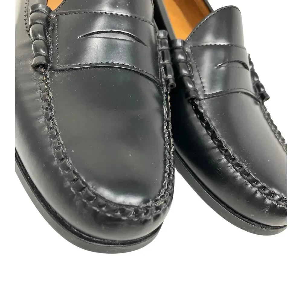 J Crew Camden Penny Loafers Mens 10.5 Black Leather Career Wedding Shoes AV166